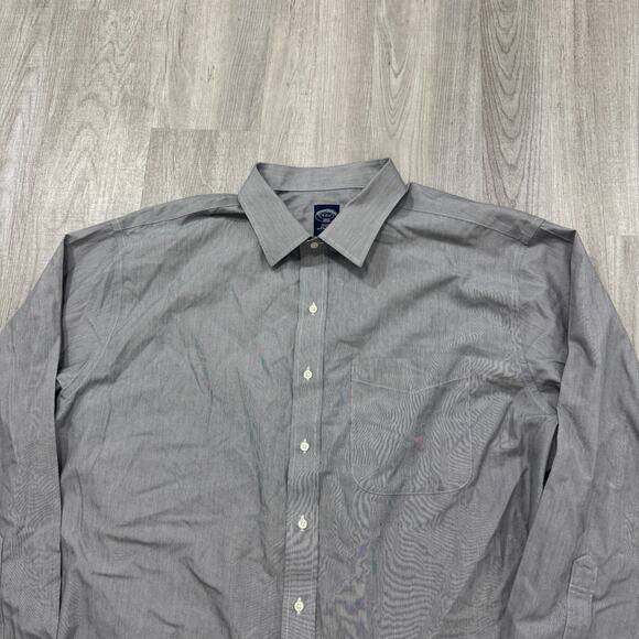 Brooks Brothers Shirt Men's 19 36/37 3XL XXXL Gray Button Up Long Sleeve Preppy - Picture 2 of 7